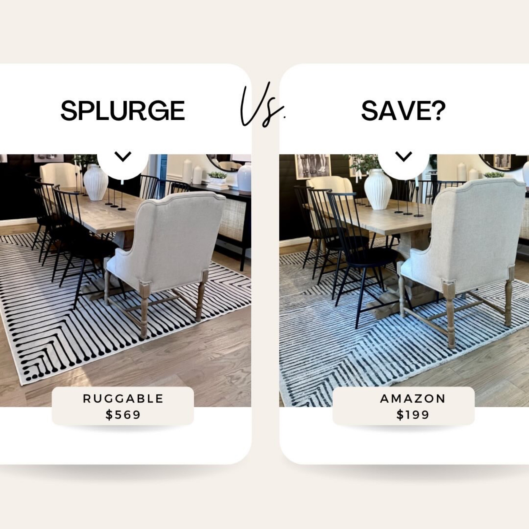 black and white rug, Ruggable
dupe, Amazon find, modern coastal boho design, splurge vs save 

Shown in 8x10 size

#LTKhome #LTKU #LTKFind