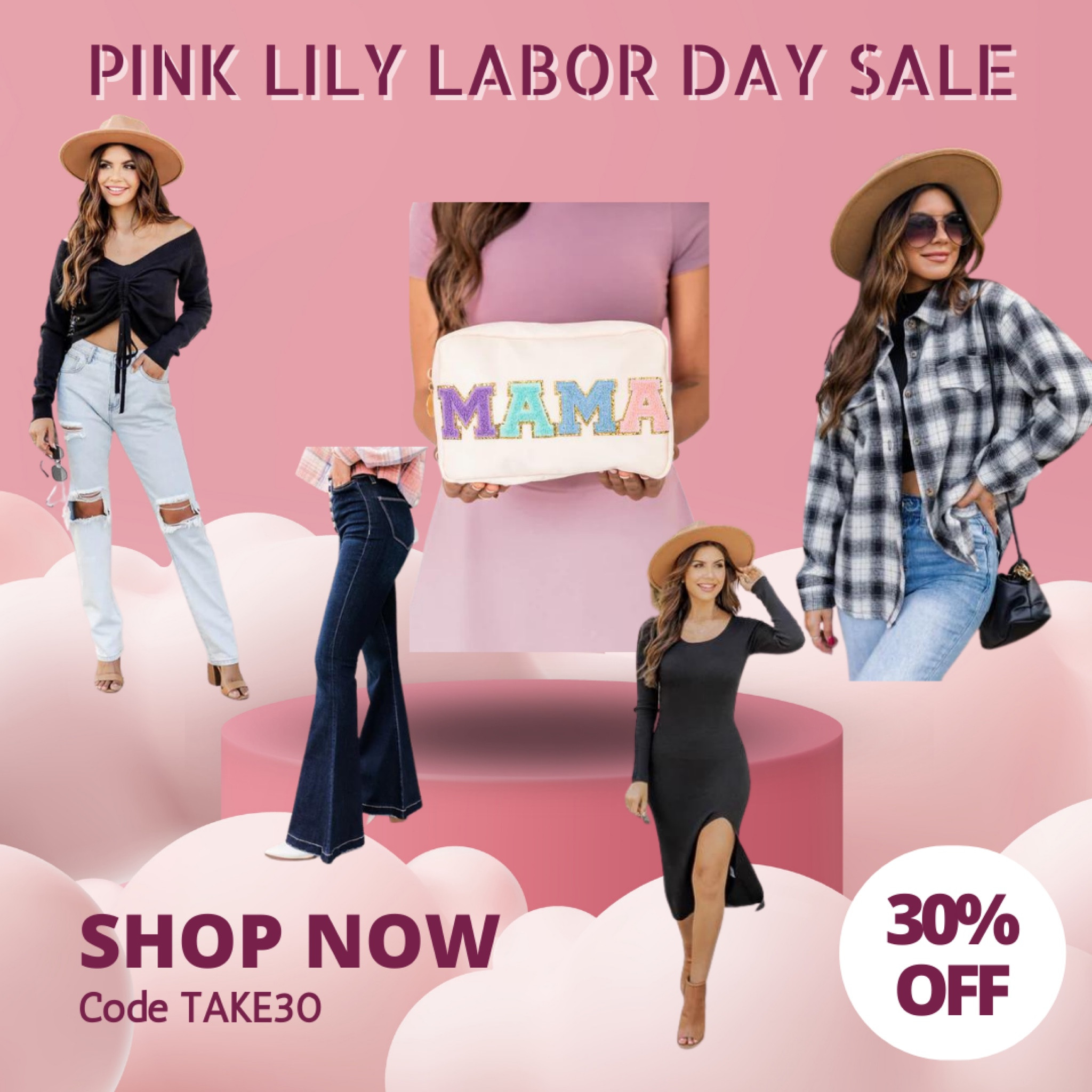 Pink Lily Labor Day sale!! 30% off whole site! Flannels, jackets, shackets, boots, dresses, fall, jeans, heels, dresses, September, hats, mama, bags!

#LTKSeasonal #LTKunder50 #LTKSale