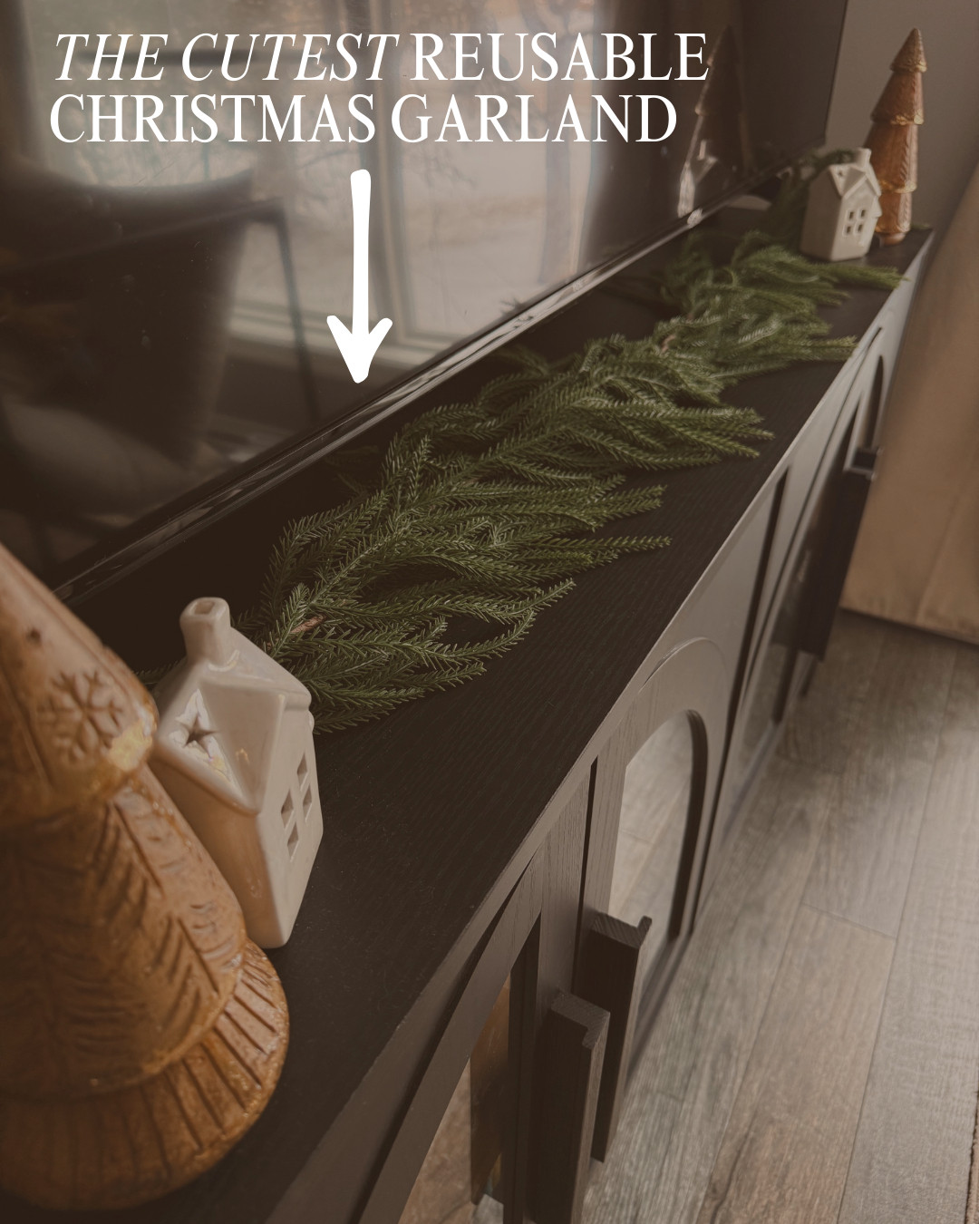 Keeping my holiday decor intentionally simple this year and loving how this console came together. This faux cedar garland looks so real — and I actually have three more on the way for my railing and to layer in here for even more depth.

If you like a fuller look, you can bundle these garlands together and it instantly becomes lush and realistic without the mess of real greenery.

I paired it with a few neutral ceramic houses and textured trees for that cozy, Scandinavian-inspired vibe. Everything I used is linked below. 🤍✨

Shop the look:
– Faux cedar garland (I’m bundling 3–4 for fullness!)
– Neutral ceramic houses
– Textured holiday trees
– Console + sideboard decor picks
– More minimal holiday finds 

 #LTKcanada #LTKhome #LTKholiday