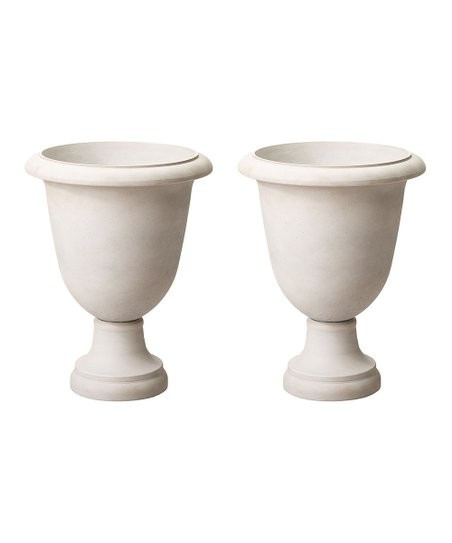 White Goblet Round Planter - Set of Two | Zulily