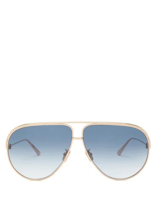 Dior - Everdior Aviator Metal Sunglasses - Womens - Blue Gold | Matches (US)