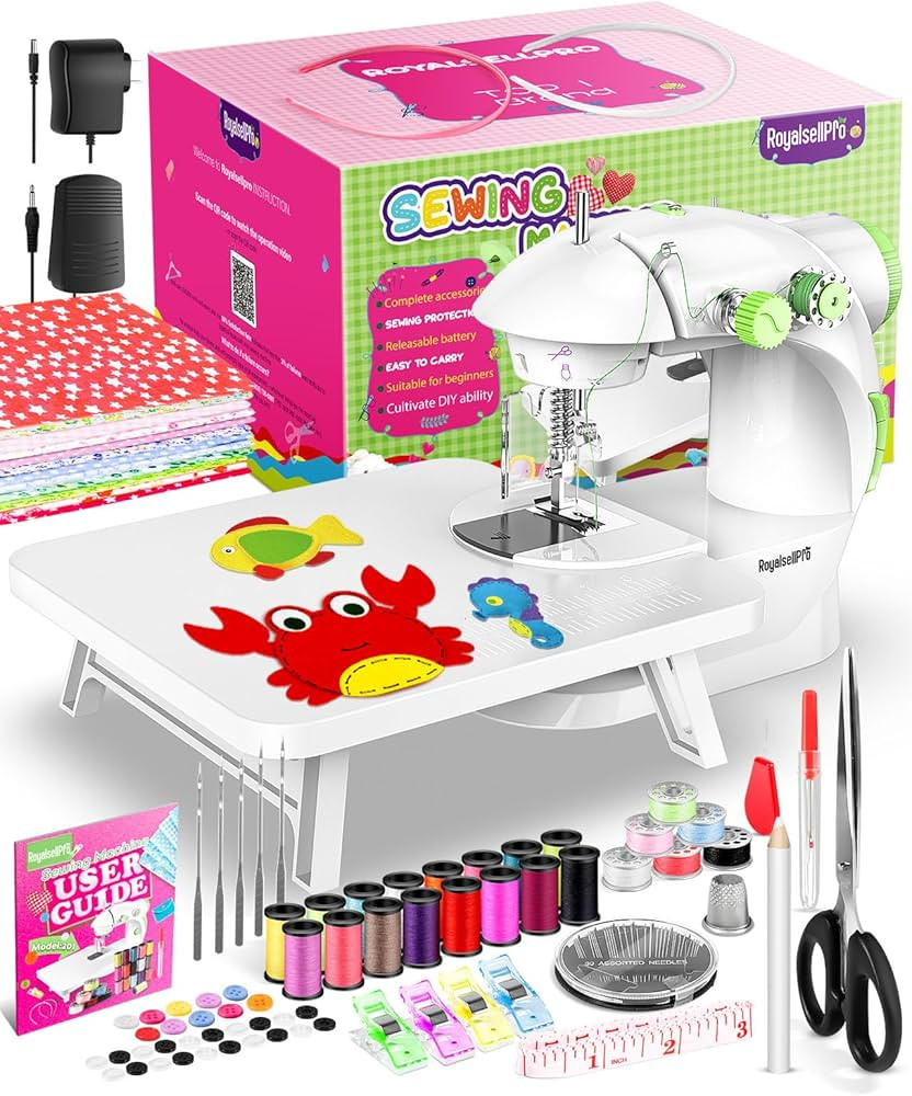 Mini Sewing Machine with 123 Pcs Sewing Kit for Beginners, Dual Speed Portable Sewing Machine wit... | Amazon (US)