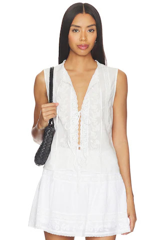 Show Me Your Mumu Camden Blouse in Cream Voile Trim from Revolve.com | Revolve Clothing (Global)