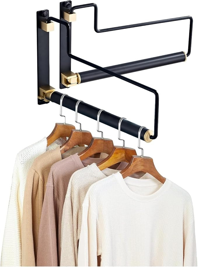 NEWRAIN Clothes Drying Rack, Laundry Racks for Drying Clothes, Wall Mounted Swing Arm Clothes Han... | Amazon (US)