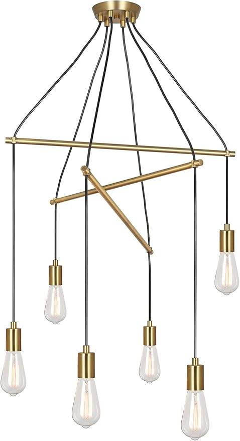Kira Home Madeline 24.5" Modern 6-Light Spider Pendant Chandelier, Multi Pendant Chandelier, Cust... | Amazon (US)