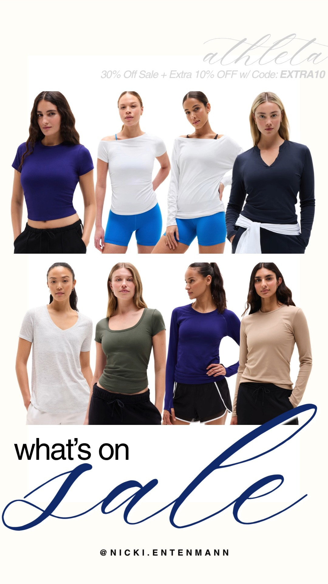 Take advantage of Athleta’s sale offering 30% off plus an extra 10% off with code EXTRA10 on a variety of activewear tops. The collection features ribbed short-sleeve tees, off-the-shoulder long sleeves, notched-neck fitted tops, classic v-necks, and scoop-neck tees in neutral beige, navy, white, olive, and royal purple. These versatile active and lounge tops are perfect for mixing into your fall preppy-casual athletic wardrobe.

#athleta #athletafinds #whatsonsale #activewear #athleisure #fallfashion #preppycasual #everydaystyle 

 #LTKfitnessgoals #LTKActive #LTKSaleAlert