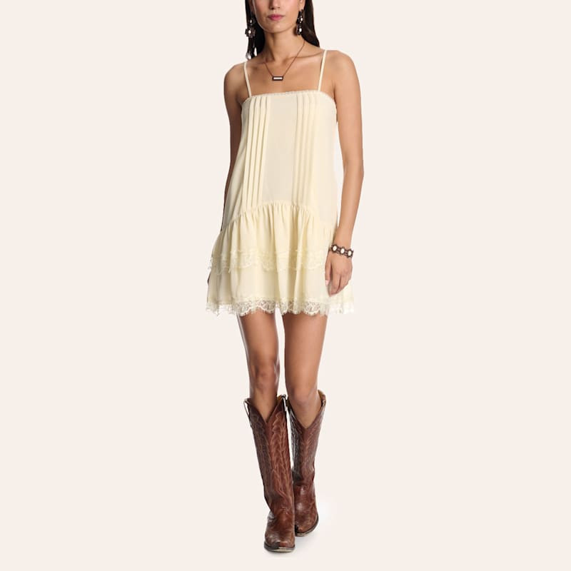Needii Women's Cream Lace Trim Cami Mini Dress | Cavender's