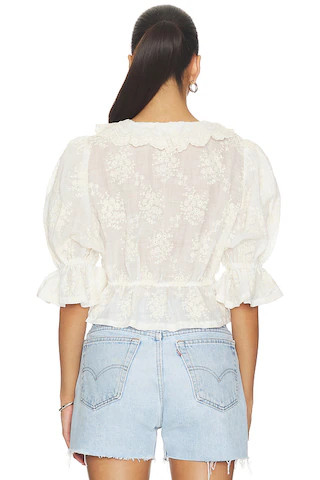 Elisa Blouse in Ivory | Revolve Clothing (Global)