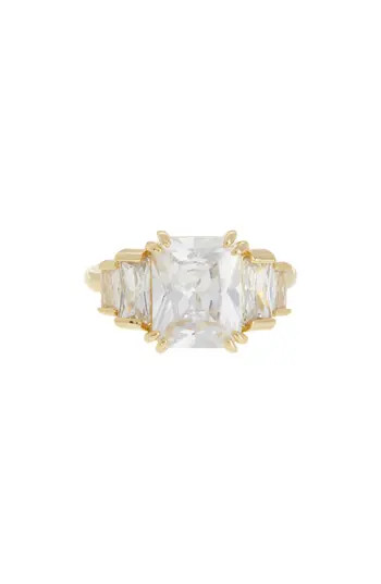 Covet Cubic Zirconia Ring in Gold at Nordstrom Rack, Size 7 | Nordstrom Rack