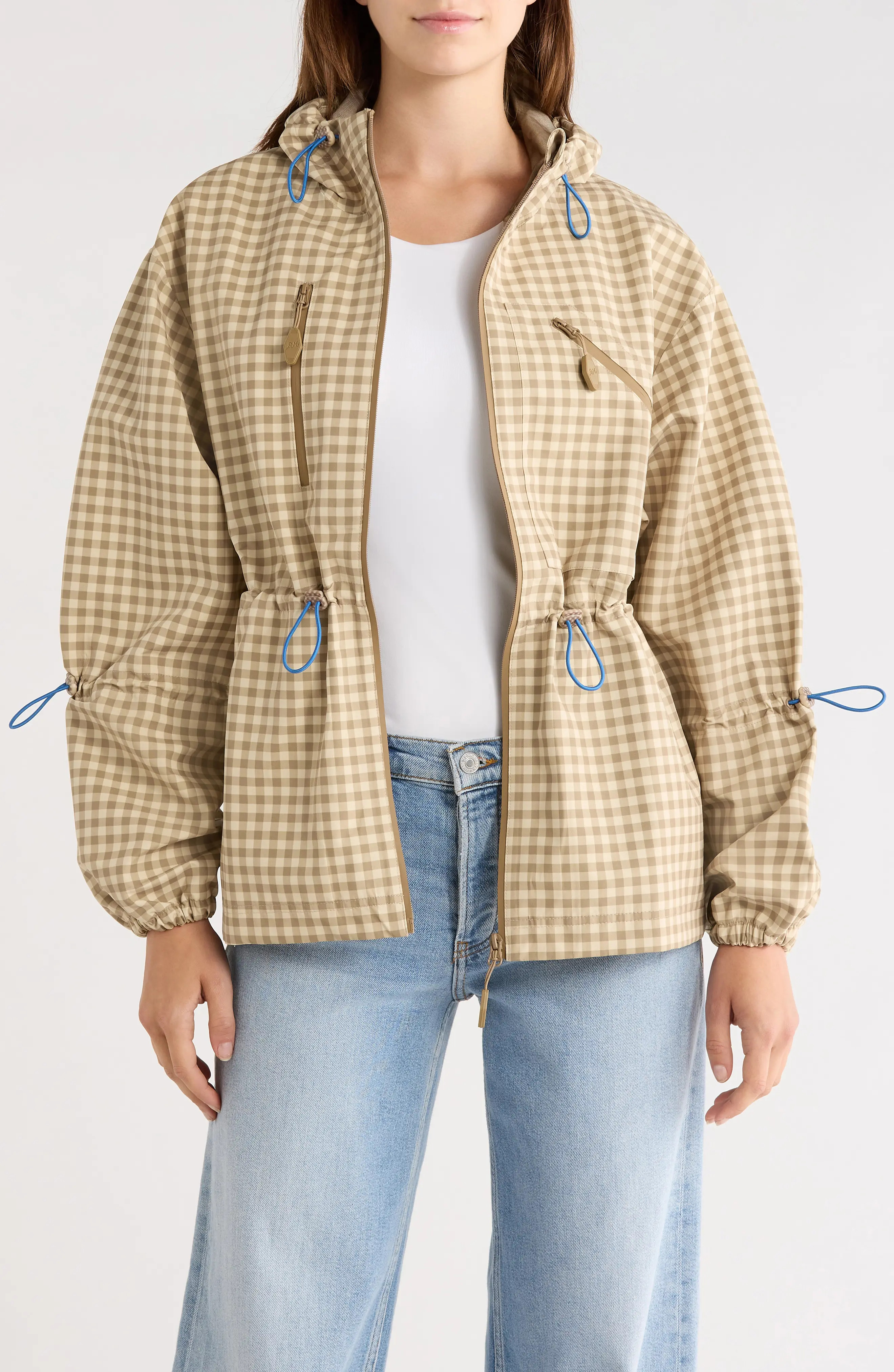 Damson Madder Matilda Gingham Hooded Raincoat (Women) | Nordstrom | Nordstrom