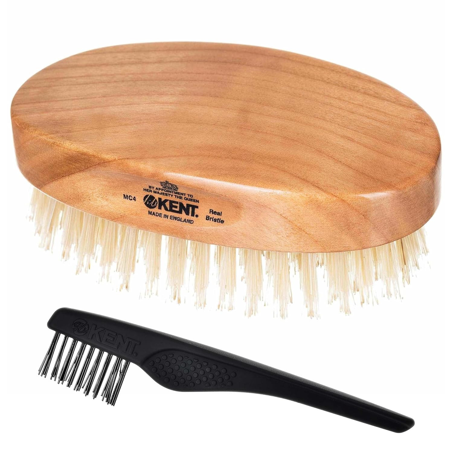 Kent MC4 Men's Hair and Beard Brush Kit: Exfoliating Natural Boar Bristle Hair Brush, Cherrywood ... | Amazon (US)