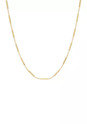 Belk Silverworks Gold Over Sterling Silver Bar Chain Necklace | Belk