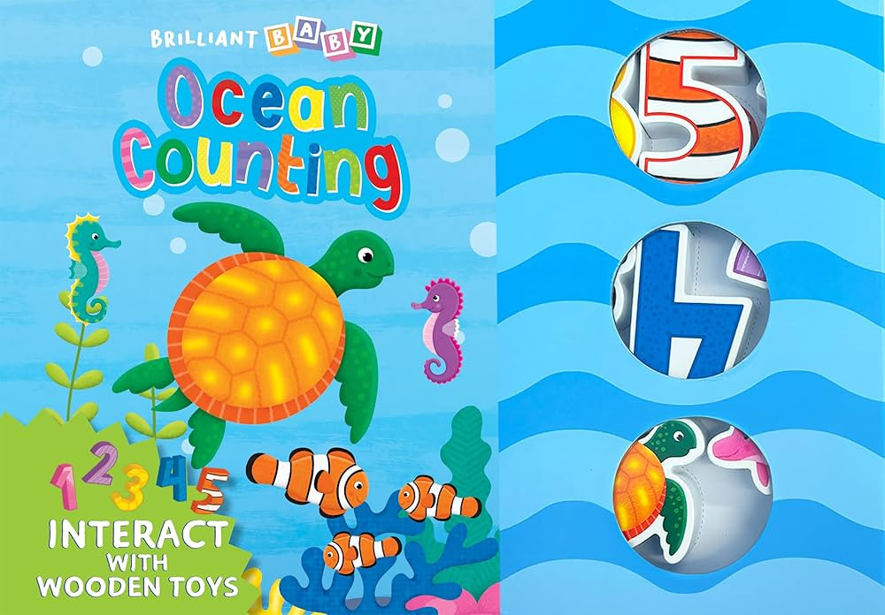 Little Hippo Books Ocean Counting | Interactive Toddler Books with Wooden Toys for Kids | Educati... | Amazon (US)