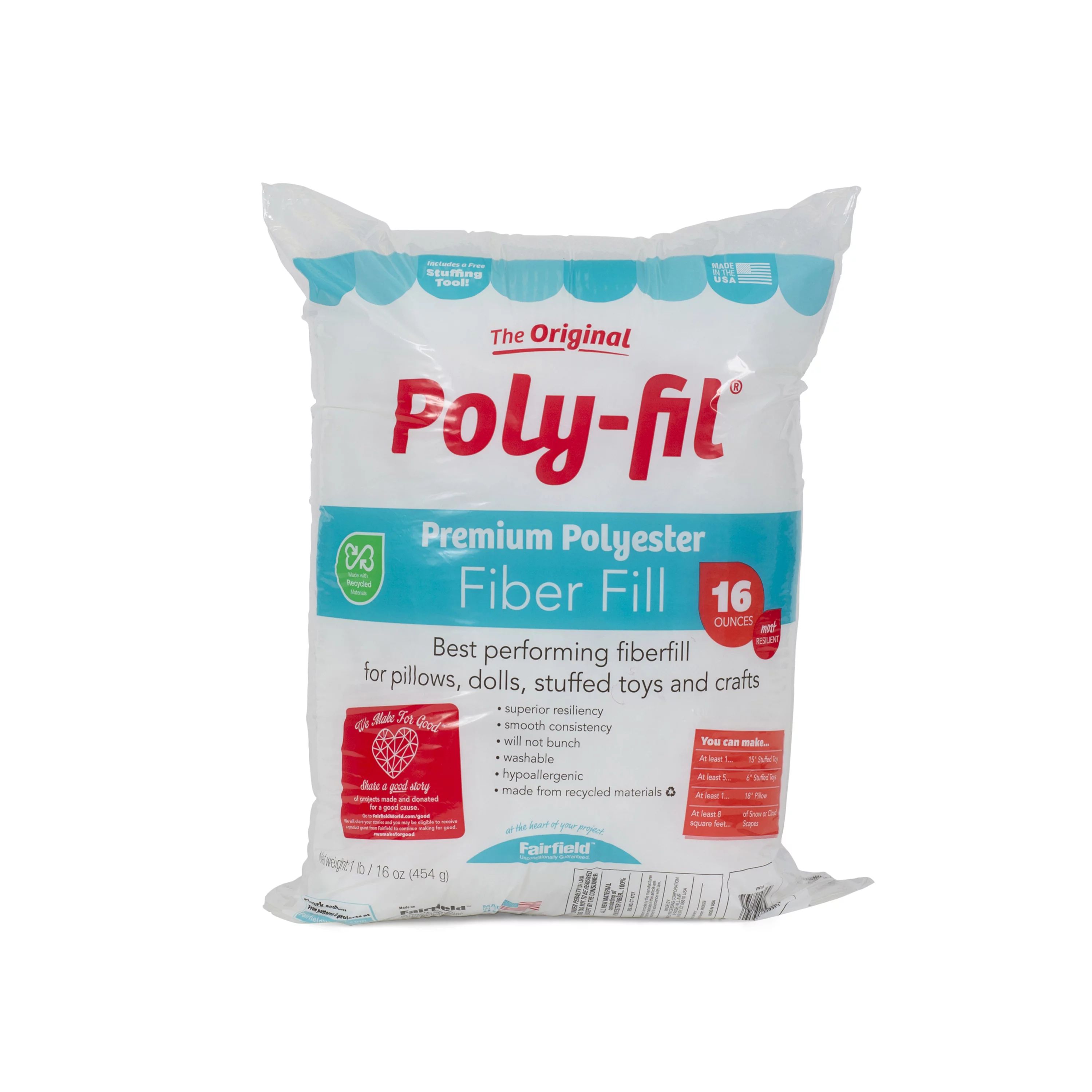 Poly-Fil® Premium Polyester Fiber Fill by Fairfield™, 16 oz bag | Walmart (US)