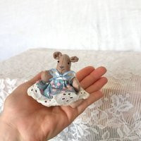 Vintage Prairie Teddy Bear Miniature Dressed Mini Tiny Rag Doll Art Cotton Bunny Mouse Ooak Cottage Victorian Stuffed | Etsy (US)