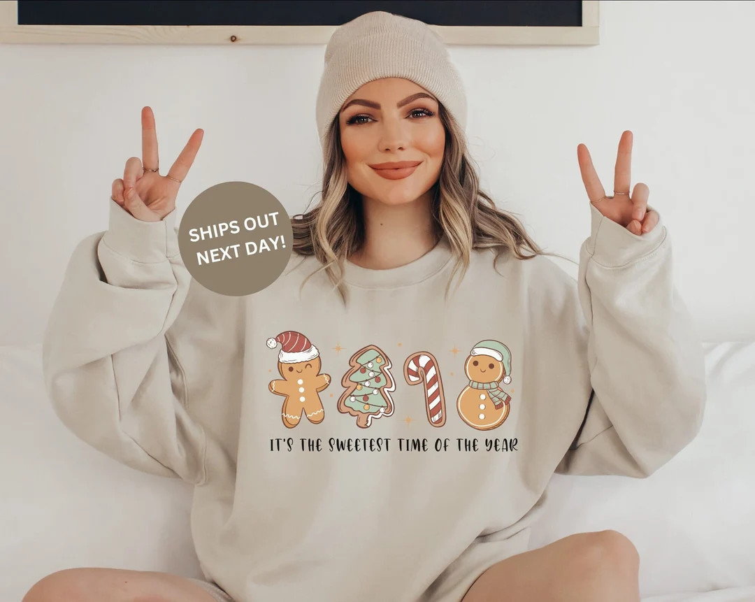 Christmas Gingerbread Cookie Sweatshirt Gingerbread Lover - Etsy | Etsy (US)