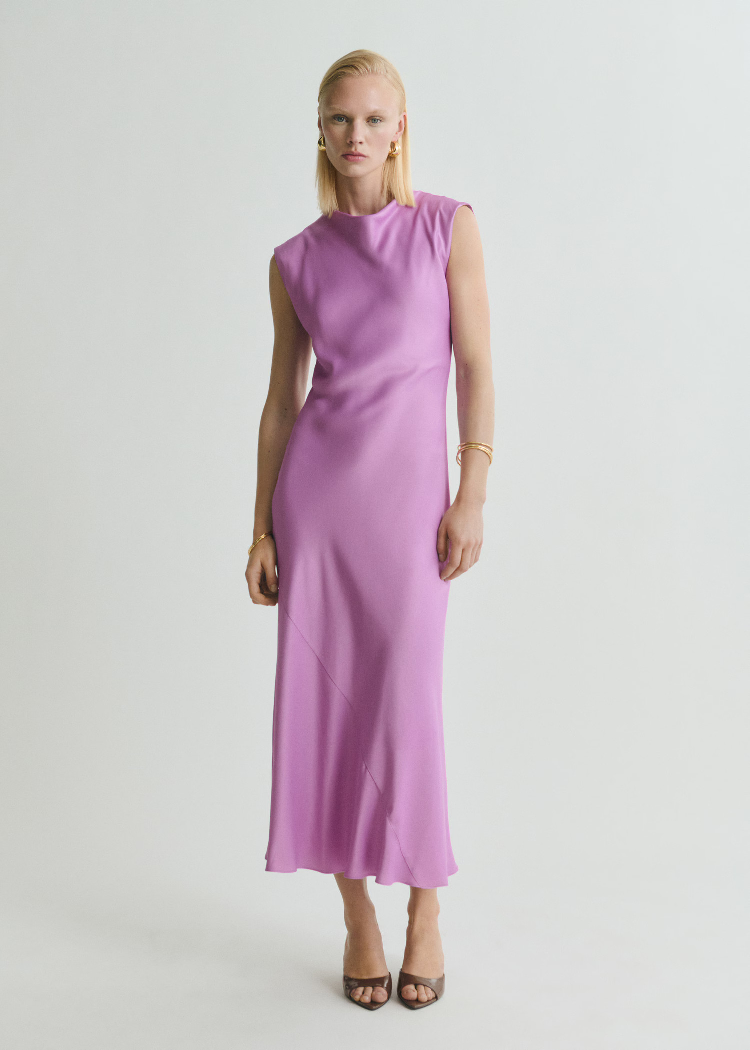 Satin midi dress - Women | MANGO United Kingdom | MANGO (UK)