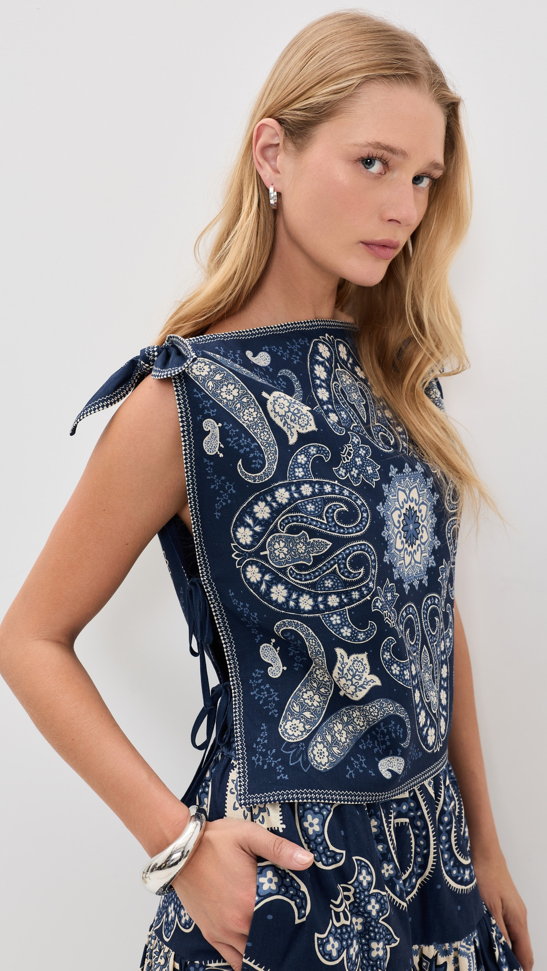 Sea Emelina Print Sleeveless Top Navy L | Shopbop