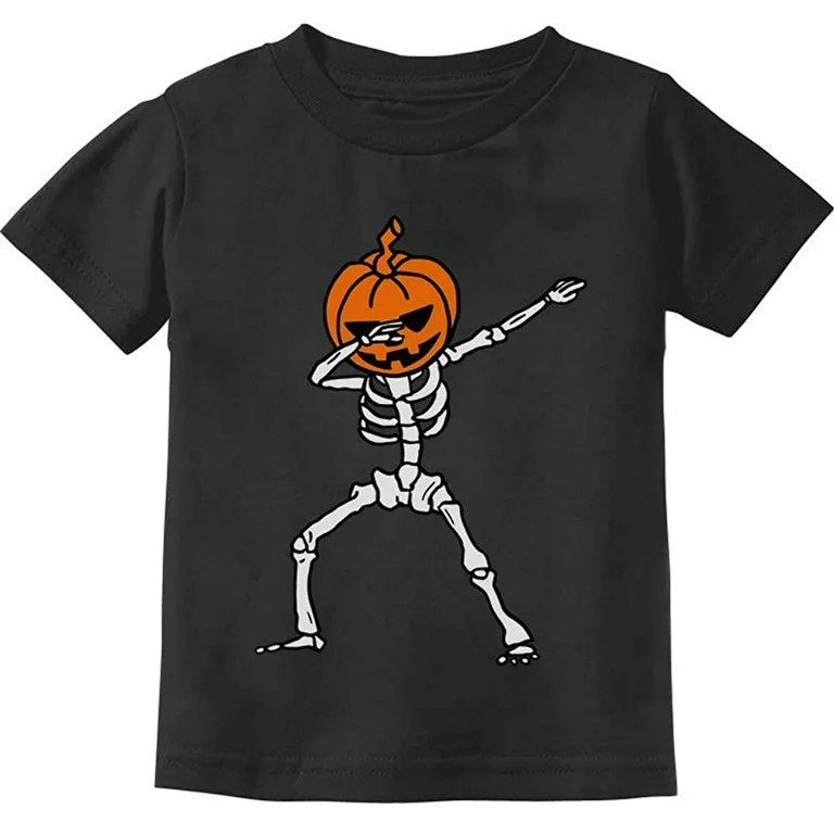 Skeleton Dabbing Shirt Floss Dance Pumpkin Halloween Youth Kids Tshirt | Walmart (US)