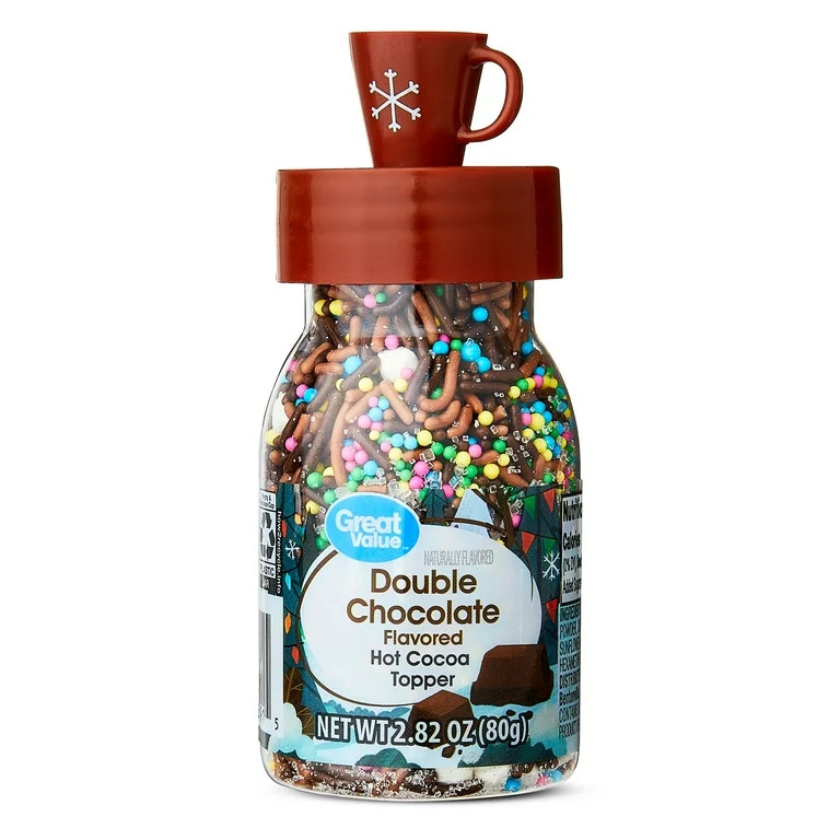Great Value Double Chocolate Hot Flavored, Brown Hot Cocoa Topper, Holiday Sprinkles 2.82oz - Wal... | Walmart (US)