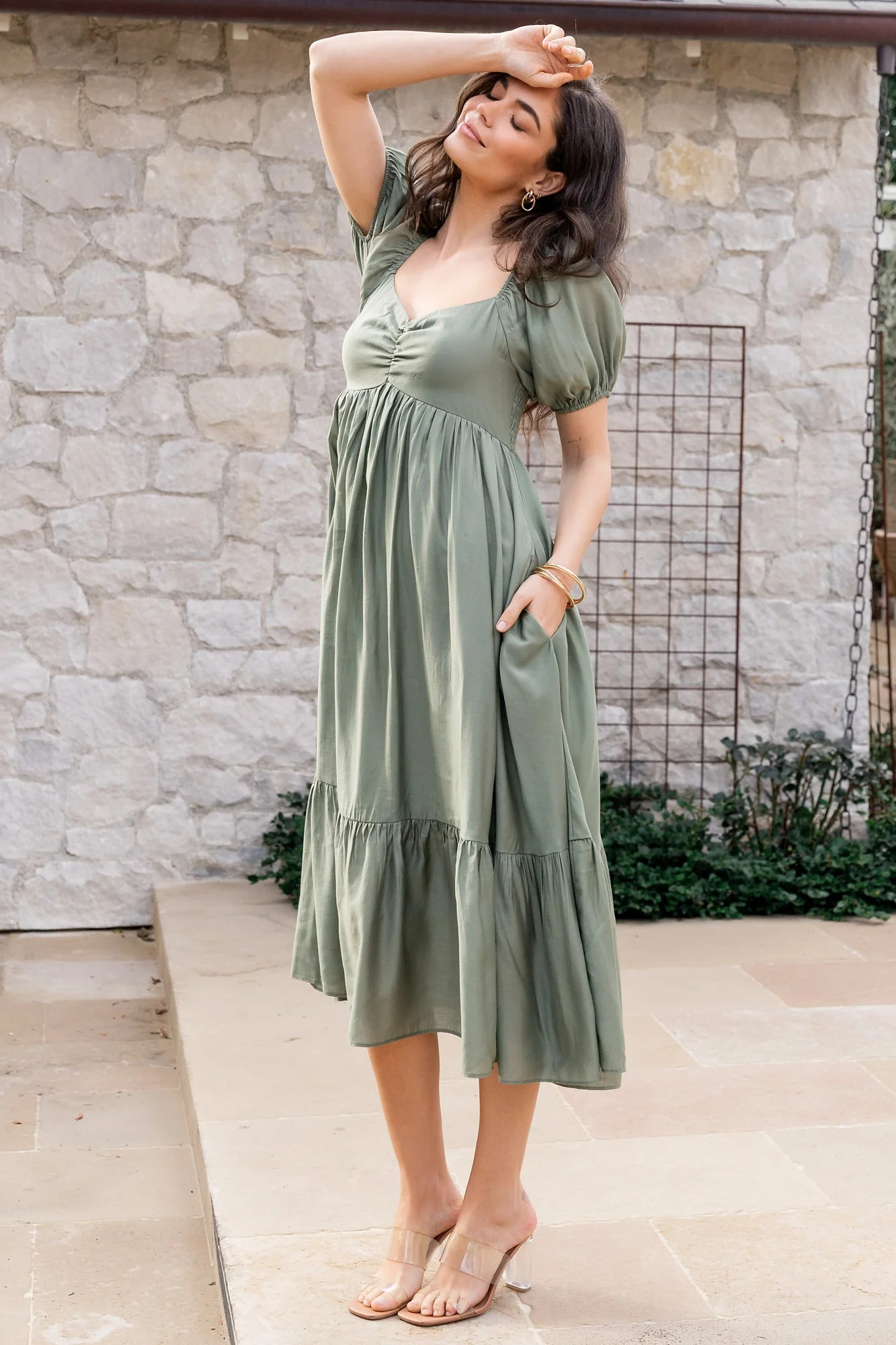 Annalisa Midi Dress | Olive | Baltic Born