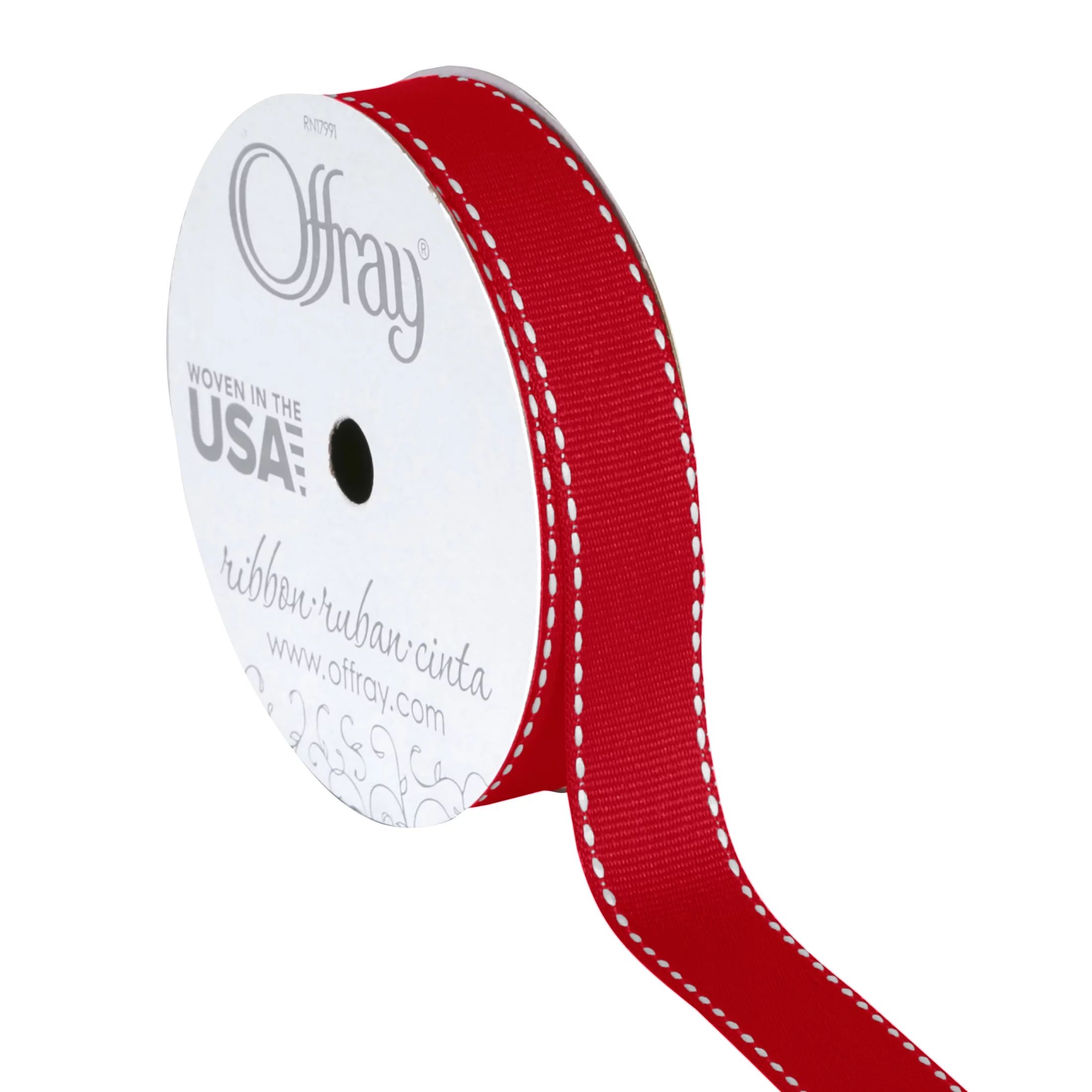 Offray Ribbon, Red 5/8 inch Grosgrain Polyester Ribbon for Sewing, Crafts, and Gifting, 9 feet, 1... | Walmart (US)