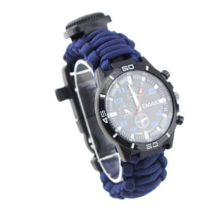 Hi、FANCY Multifunctional Hiking Outdoor Survival Watch Thermometer Compass Whistle Rescue Rope Campi | Walmart (US)