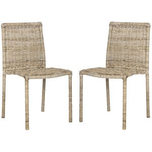 Safavieh Makassar Dining Side Chair in Brown (Set of 2) | Cymax
