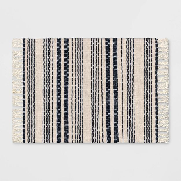 2'x3' Pet Tapestry with Fringes Woven Indoor/Outdoor Rug Navy/Ivory - Threshold™ | Target