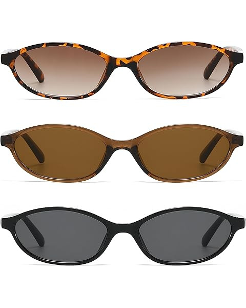 Retro Oval Cat Eye Sunglasses for Women Trendy Small Frame Sunglasses 90s Style Retro Shades UV40... | Amazon (US)