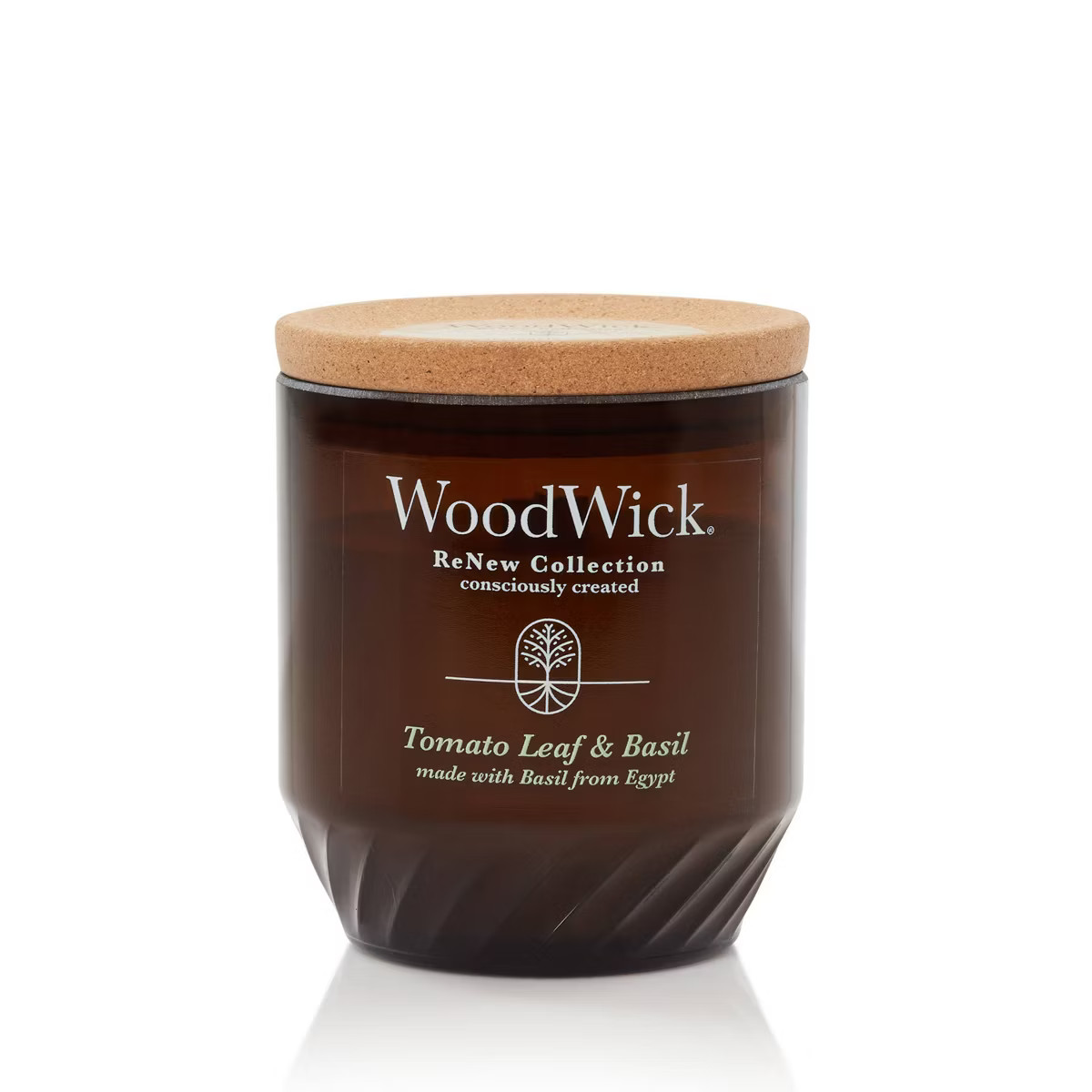 WoodWick ReNew Recycled Glass Tomato Leaf and Basil Candle 6oz | Target
