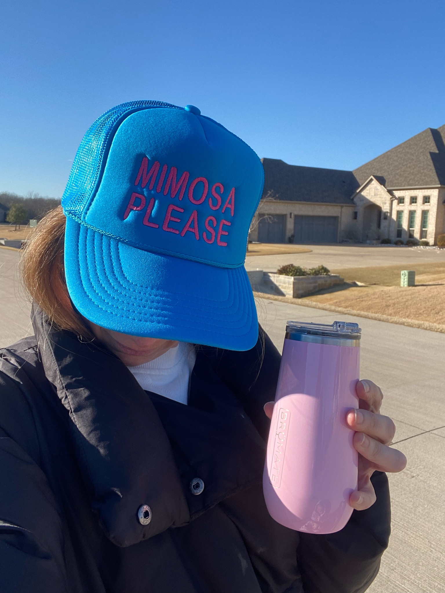 Ready for brunch with this mimosa please hat! 

Brunch time