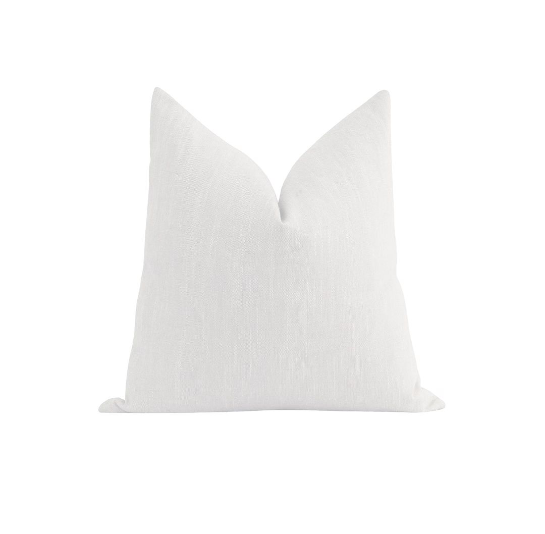 Solid White Linen Pillow Cover Designer Linen Pillow Cover - Etsy | Etsy (US)