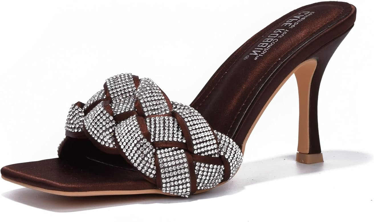 Cape Robbin Rewind Sexy Woven High Heels for Women, Square Open Toe Shoes Heels | Amazon (US)