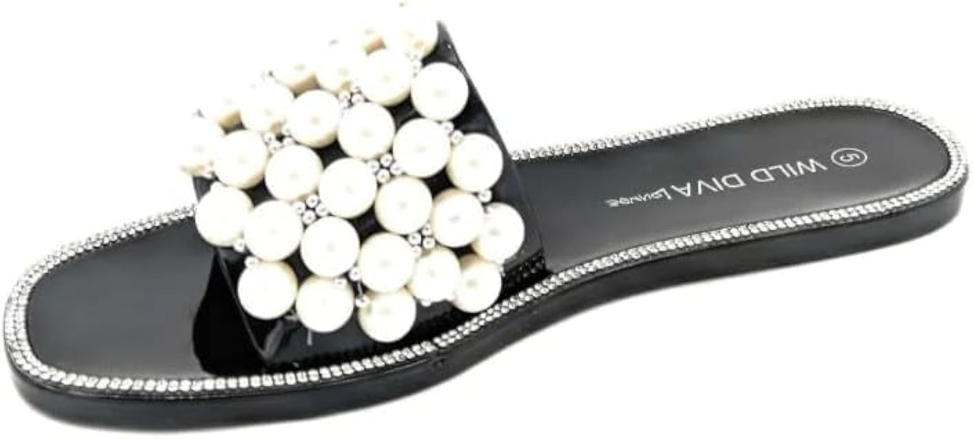 Wild Diva Womens Jelly flip Flop Rhinestone Slippers Sandals | Amazon (US)
