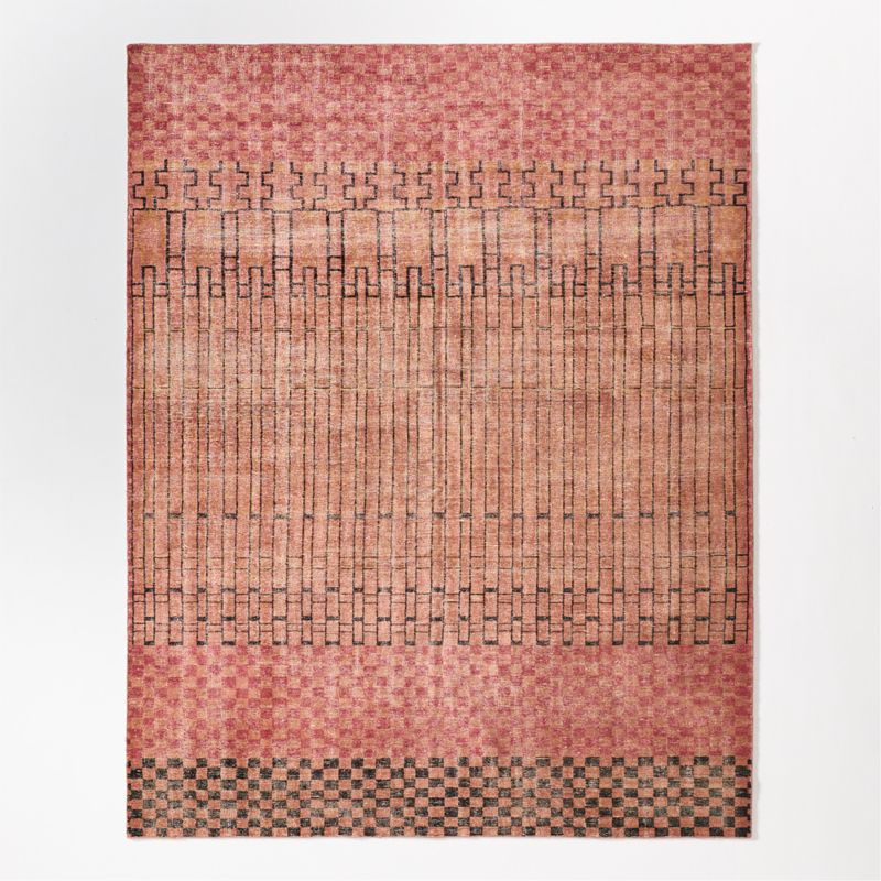 Bamini Hand-Knotted Terracotta Red Wool/Cotton Area Rug 9'x12' + Reviews | CB2 | CB2