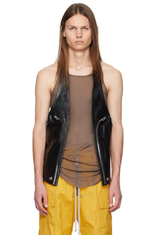 Black Bauhaus Leather Vest | SSENSE