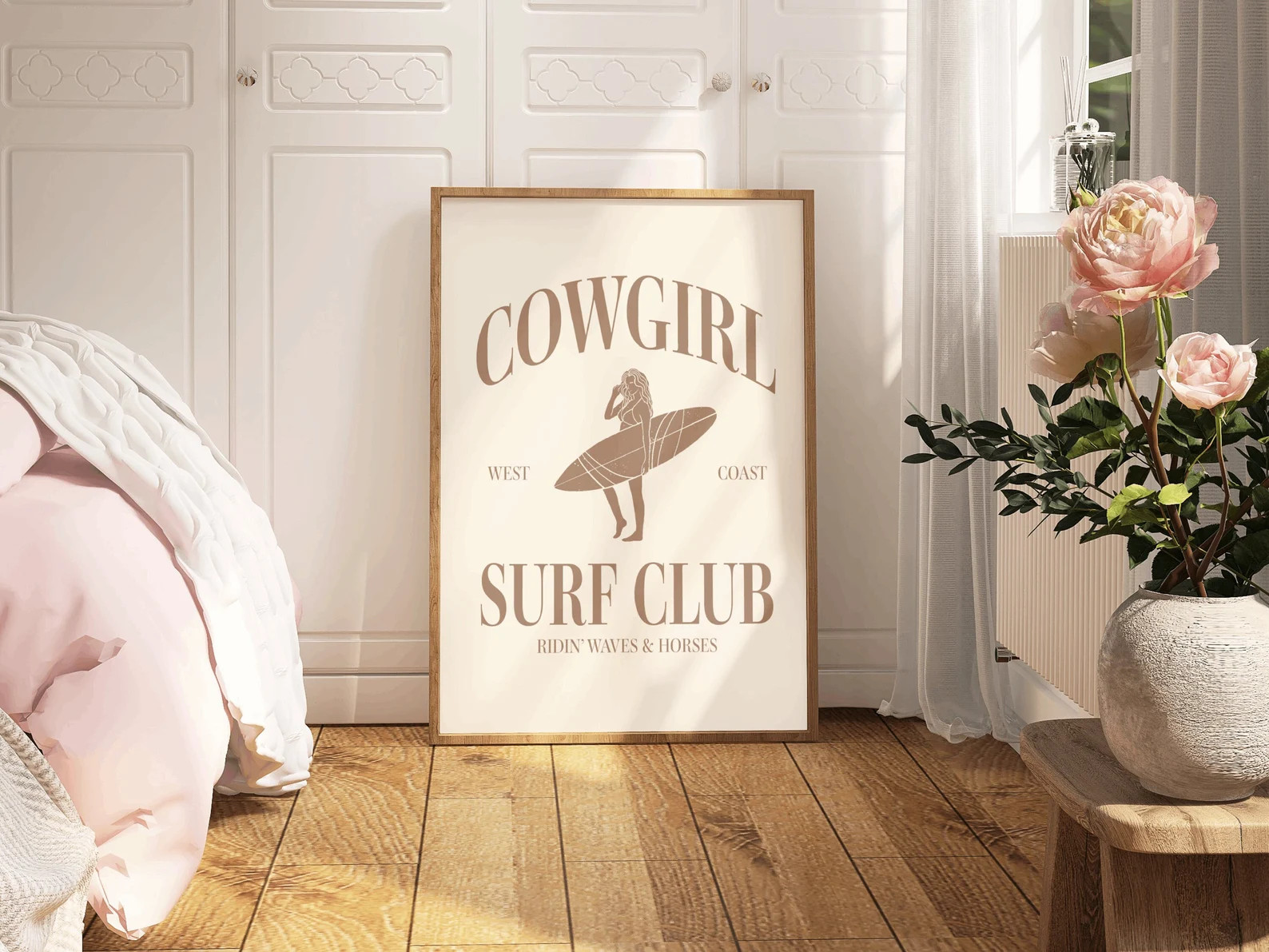 Coastal Cowgirl Wall Print Western Room Decor Cowgirl Neutral Black Poster Apartment Wall Decor M... | Etsy (US)