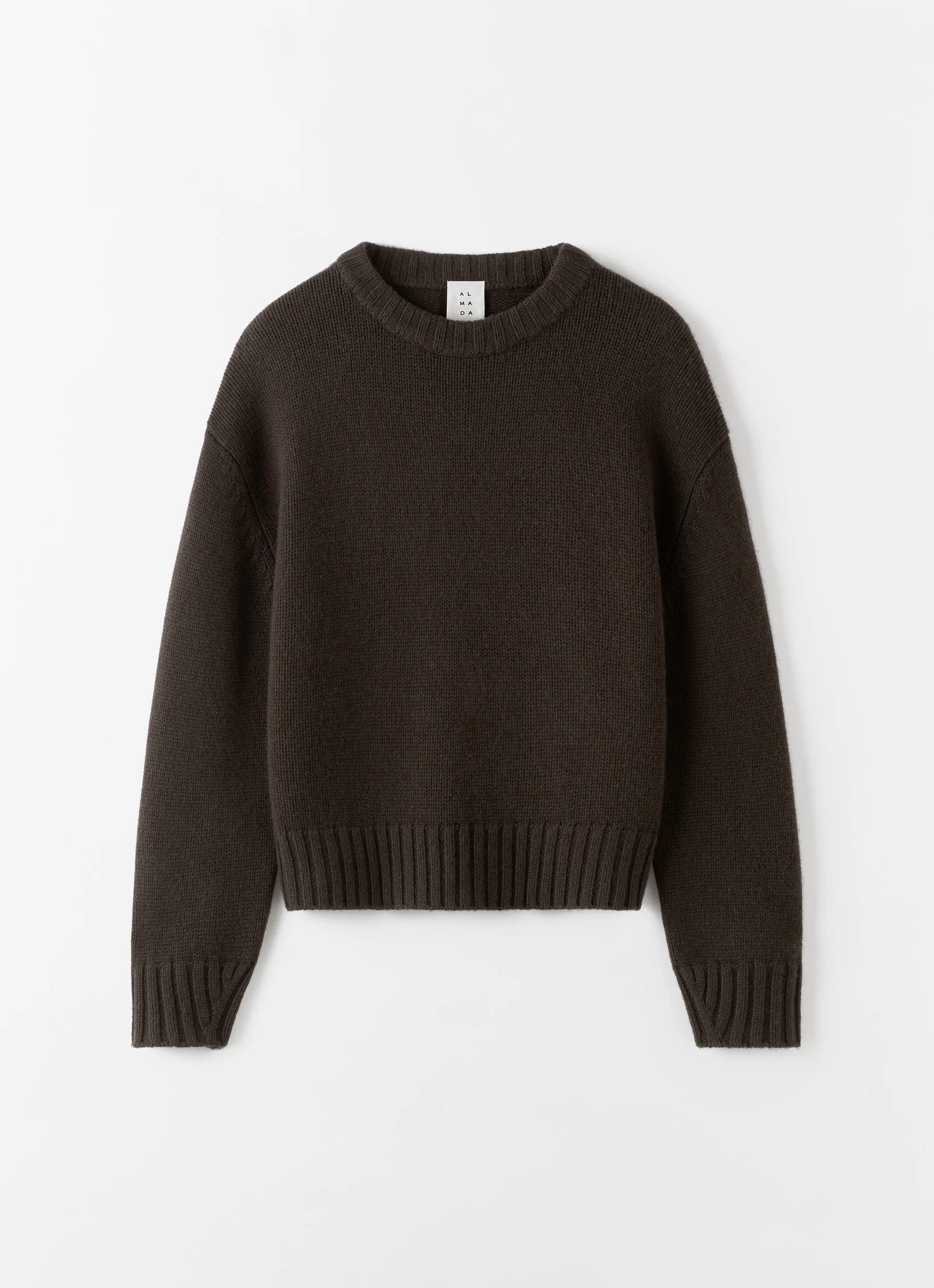 Cru Crewneck Sweater, chocolate | Almada Label