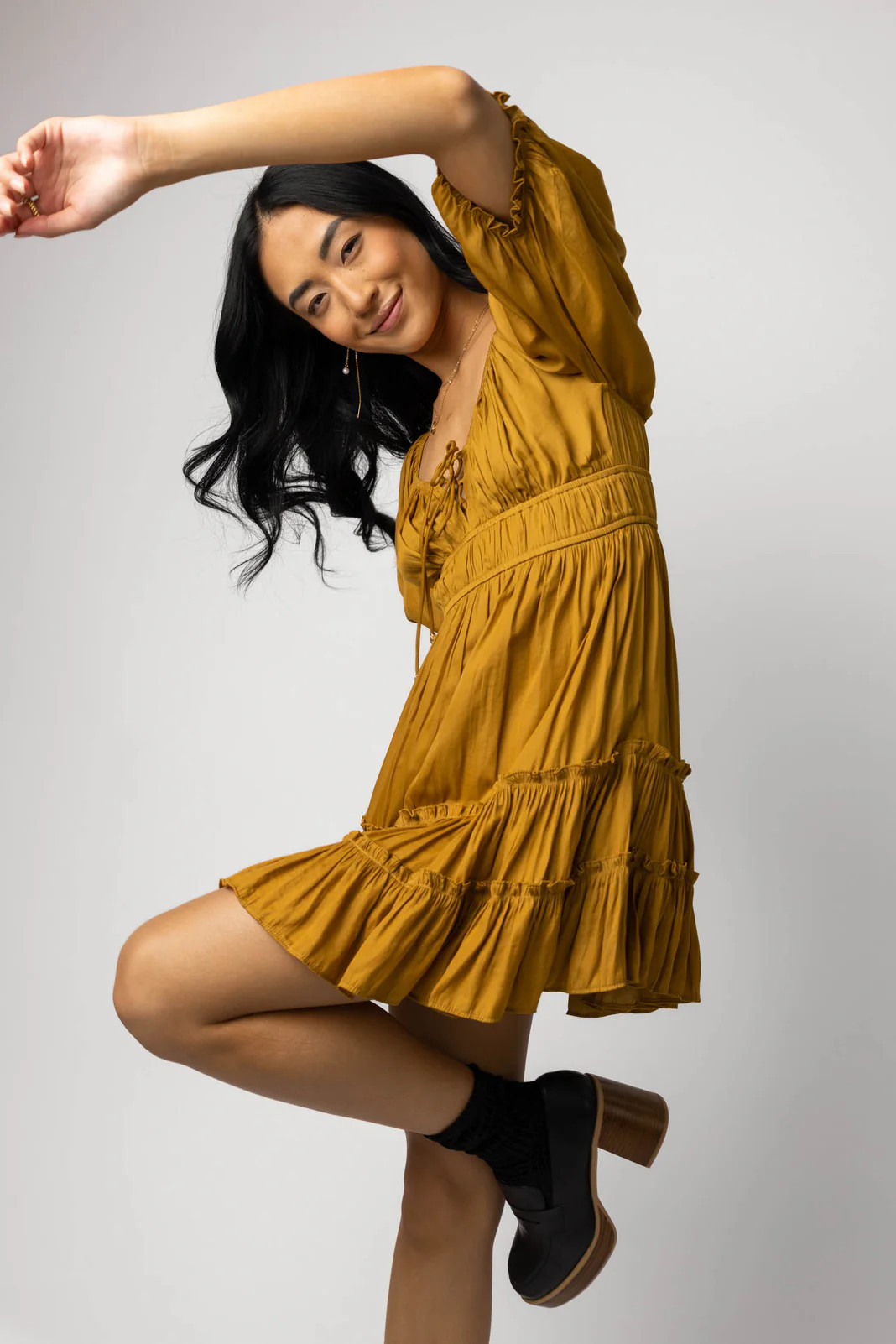 Evie Mini Dress in Chartreuse - böhme | Böhme US