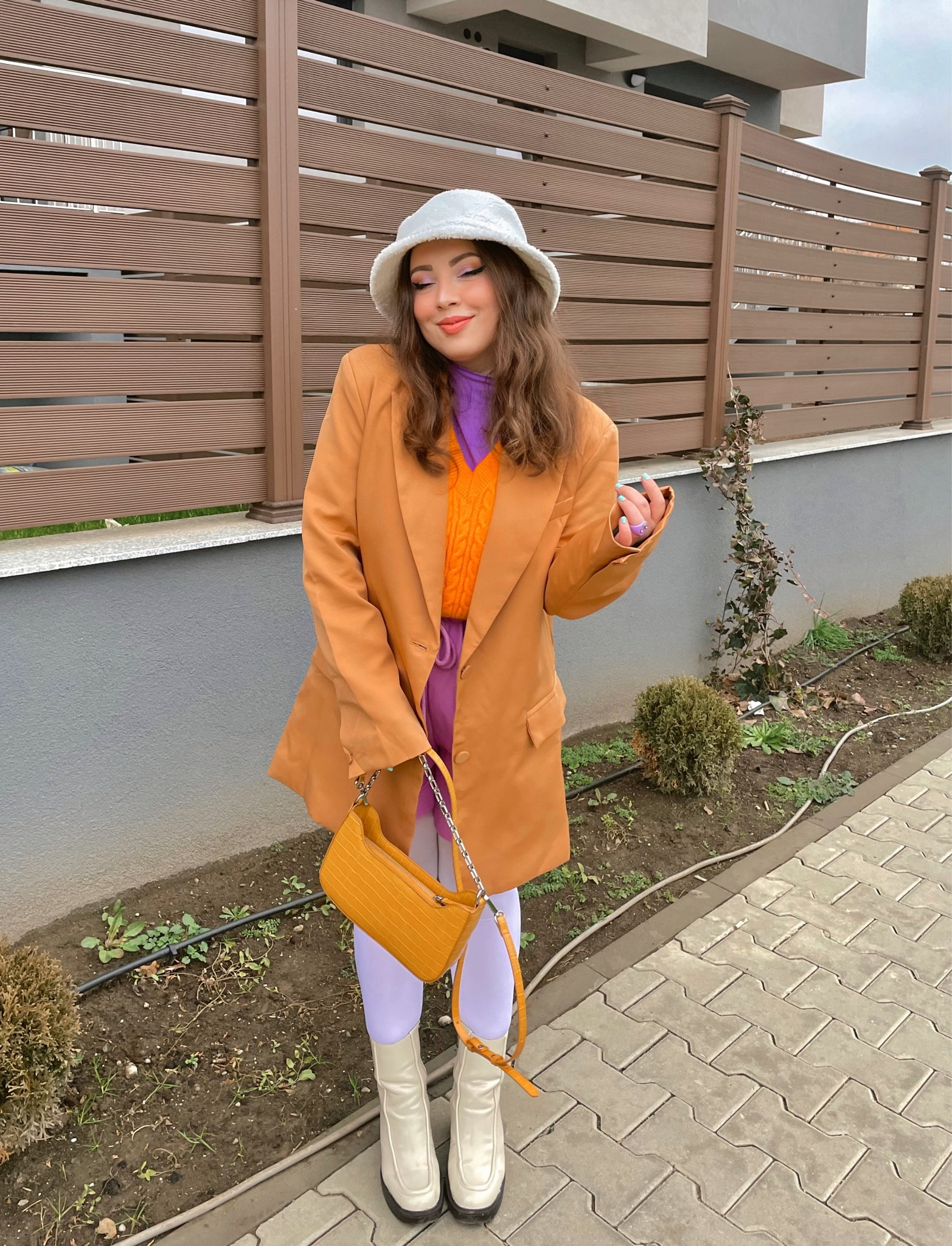 Colorful brown blazer look🧡🤎💜

#LTKfit