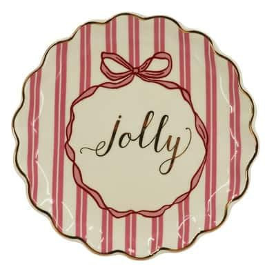 Ashland 8" Pink & White Jolly Ceramic Plate, Holiday and Christmas Home Decor | Amazon (US)