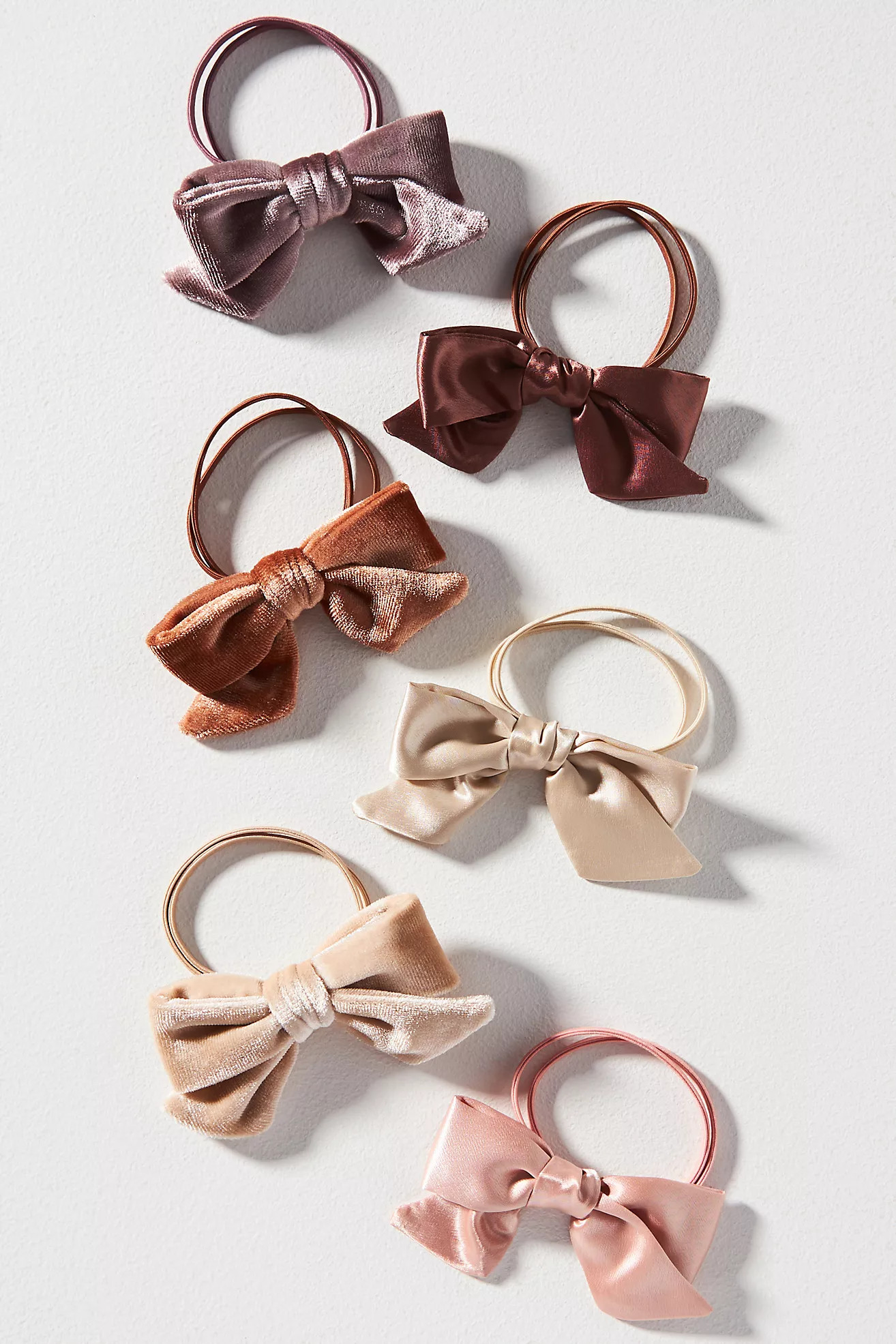 Velvet Bow Hair Ties, Set of 6 | Anthropologie (US)