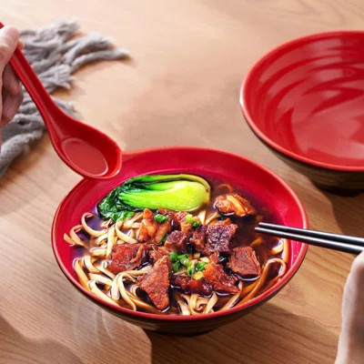 16 Pieces Ramen Bowl Set, Restaurant Quality Soup Bowl, 33 Oz Melamine Dinnerware With Spoons, Chopsticks And Stands For Udon Soba Pho | Wayfair North America