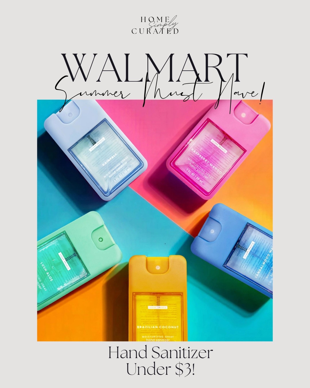 Summertime must have!! These $3 spray hand sanitizers remind me so much of the $10 touchland sanitizer sprays! So perfect for a purse, gym bag, car, beach bag, etc! 

#LTKTravel #LTKActive #LTKFamily