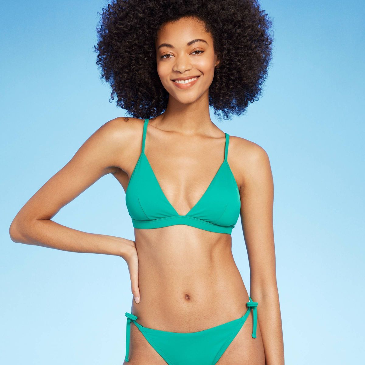 Women's Triangle Bikini Top - Shade & Shore™ Green S | Target