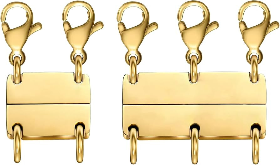 Necklace Separator for Layering Multi Necklace Layering Clasp Gold and Silver Magnetic Necklace C... | Amazon (US)