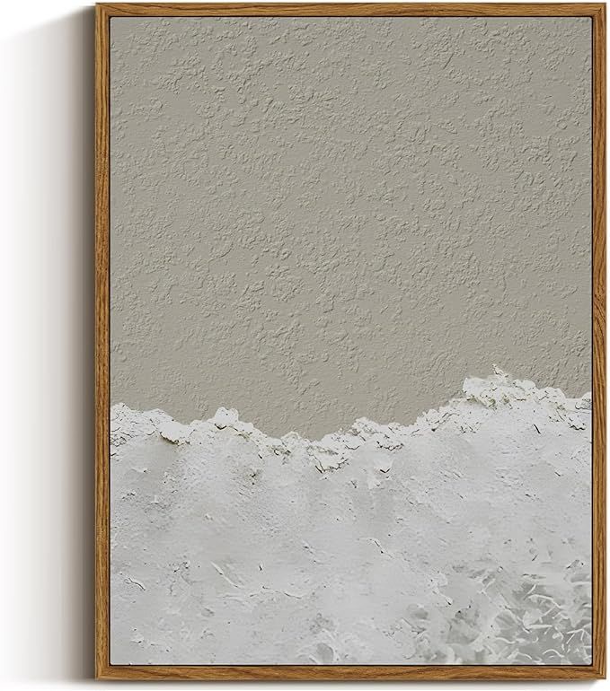 VIYYEA Vintage Framed Abstract Wall Art, Beach Wave Paintings Decor Aesthetic, Canvas Texture Pri... | Amazon (US)