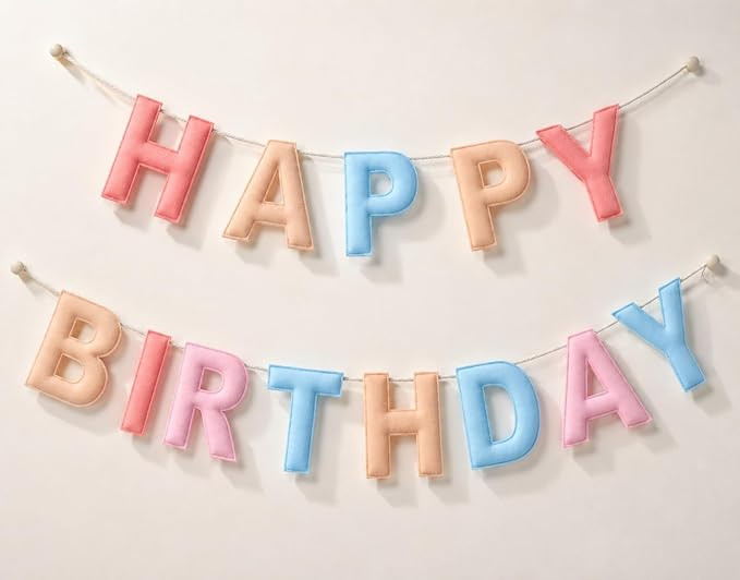 Mindsoft Felt Happy Birthday Garland Rainbow Banner Reusable Happy Birthday Sign Party Supply for... | Amazon (US)