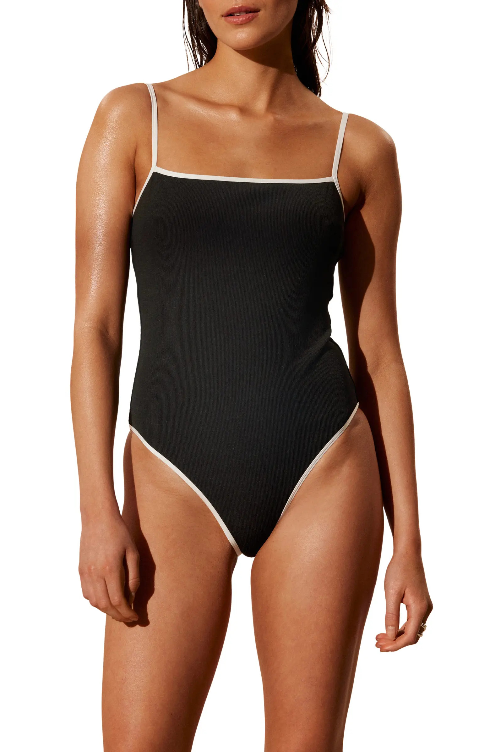 & Other Stories Contrast Trim One-Piece Swimsuit | Nordstrom | Nordstrom